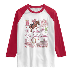 Derby Horse Racing Day Raglan Shirt Lilies For The Fillies Stargazer Lily Flower TS11 White Red Print Your Wear