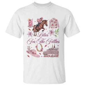 Derby Horse Racing Day T Shirt Lilies For The Fillies Stargazer Lily Flower TS11 White Print Your Wear