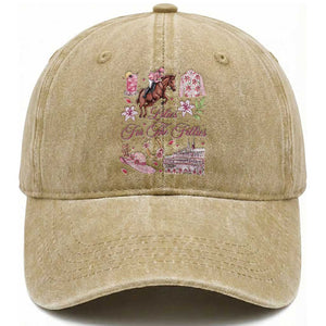 Derby Horse Racing Day Washed Cotton Baseball Cap Lilies For The Fillies Stargazer Lily Flower TS11 Print Your Wear