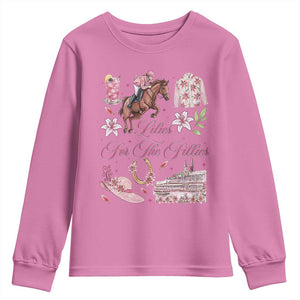 Derby Horse Racing Day Youth Sweatshirt Lilies For The Fillies Stargazer Lily Flower TS11 Azalea Print Your Wear