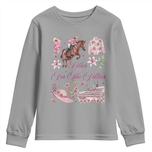 Derby Horse Racing Day Youth Sweatshirt Lilies For The Fillies Stargazer Lily Flower TS11 Sport Gray Print Your Wear