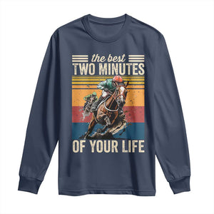 Horse Race Derby Long Sleeve Shirt The Best Two Minutes Of Your Life TS11 Navy Print Your Wear