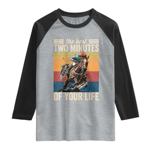 Horse Race Derby Raglan Shirt The Best Two Minutes Of Your Life TS11 Heather Gray Black Print Your Wear