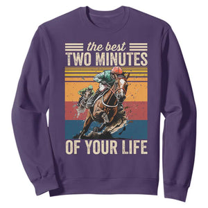 Horse Race Derby Sweatshirt The Best Two Minutes Of Your Life TS11 Purple Print Your Wear