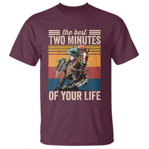 Horse Race Derby T Shirt The Best Two Minutes Of Your Life TS11 Maroon Print Your Wear