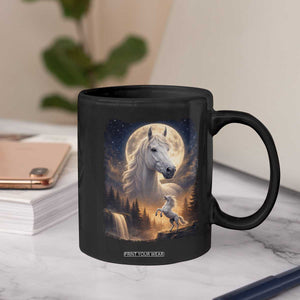 Horse Neighing To The Moon Coffee Mug Vintage 90s Animal Horse Lover Equestrian TS11 Print Your Wear