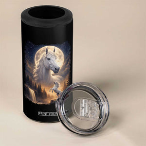 Horse Neighing To The Moon 4 in 1 Can Cooler Tumbler Vintage 90s Animal Horse Lover Equestrian TS11 Print Your Wear