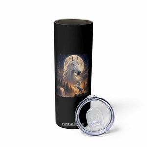 Horse Neighing To The Moon Skinny Tumbler Vintage 90s Animal Horse Lover Equestrian TS11 Print Your Wear