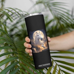Horse Neighing To The Moon Skinny Tumbler Vintage 90s Animal Horse Lover Equestrian TS11 Print Your Wear