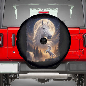 Horse Neighing To The Moon Spare Tire Cover Vintage 90s Animal Horse Lover Equestrian TS11 Black Print Your Wear