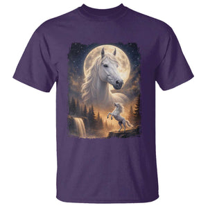Horse Neighing To The Moon T Shirt Vintage 90s Animal Horse Lover Equestrian TS11 Purple Print Your Wear