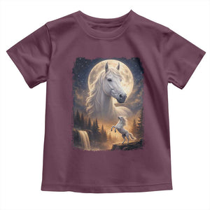 Horse Neighing To The Moon Toddler T Shirt Vintage 90s Animal Horse Lover Equestrian TS11 Maroon Print Your Wear