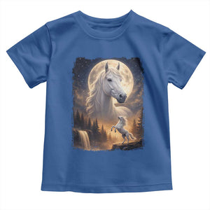 Horse Neighing To The Moon Toddler T Shirt Vintage 90s Animal Horse Lover Equestrian TS11 Royal Blue Print Your Wear