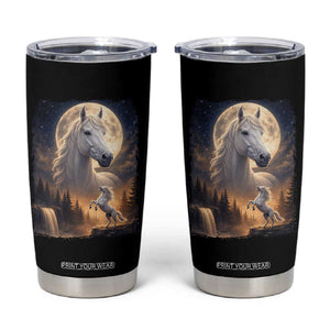 Horse Neighing To The Moon Tumbler Cup Vintage 90s Animal Horse Lover Equestrian TS11 Black Print Your Wear