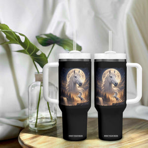 Horse Neighing To The Moon Tumbler With Handle Vintage 90s Animal Horse Lover Equestrian TS11 Print Your Wear