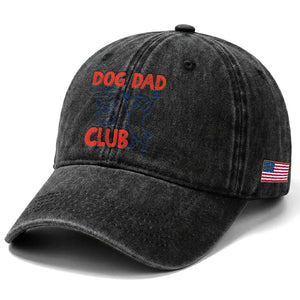 Dog Dad Club Washed Cotton Baseball Cap Life is Better with Dogs Father's Day TS11 Print Your Wear