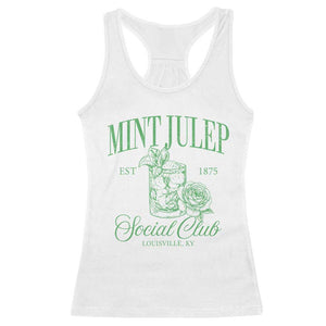 Mint Julep Social Club KY Funny Derby Cocktail Racerback Tank Top TS11 White Print Your Wear