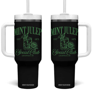 Mint Julep Social Club KY Funny Derby Cocktail Tumbler With Handle TS11 One Size: 40 oz Black Print Your Wear