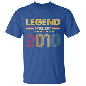July 16th Birthday T Shirt Legends Since July 2010 Retro Bday