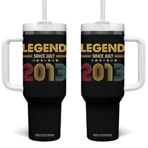 July 13th Birthday Tumbler With Handle Legends Since July 2013 Retro Bday