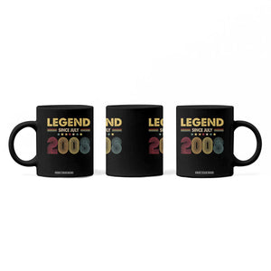 July 18th Birthday Coffee Mug Legends Since July 2008 Retro Bday