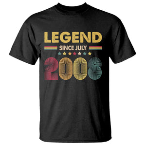 July 18th Birthday T Shirt Legends Since July 2008 Retro Bday