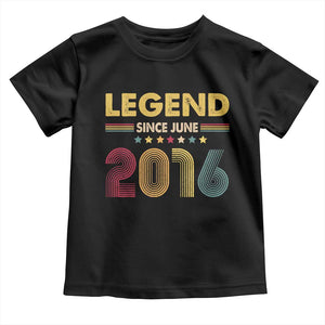 June 10th Birthday Toddler T Shirt Legends Since June 2016 Retro Bday TS11 Black Print Your Wear