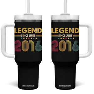 June 10th Birthday Tumbler With Handle Legends Since June 2016 Retro Bday TS11 One Size: 40 oz Black Print Your Wear