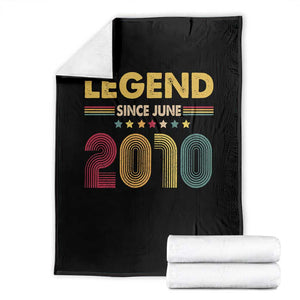 June 16th Birthday Throw Blanket Legends Since June 2010 Retro Bday TS11 Black Print Your Wear