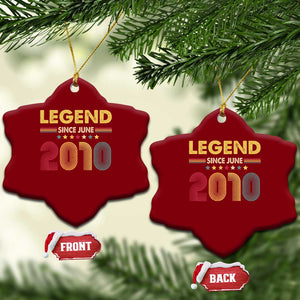 June 16th Birthday Ceramic Ornament Legends Since June 2010 Retro Bday TS11 Print Your Wear