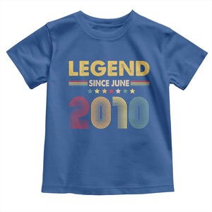 June 16th Birthday Toddler T Shirt Legends Since June 2010 Retro Bday TS11 Royal Blue Print Your Wear