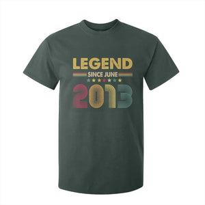 June 13th Birthday T Shirt For Kid Legends Since June 2013 Retro Bday TS11 Dark Forest Green Print Your Wear