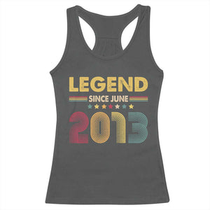June 13th Birthday Racerback Tank Top Legends Since June 2013 Retro Bday TS11 Dark Heather Print Your Wear