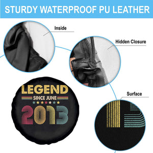 June 13th Birthday Spare Tire Cover Legends Since June 2013 Retro Bday TS11 Print Your Wear