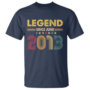 June 13th Birthday T Shirt Legends Since June 2013 Retro Bday TS11 Navy Print Your Wear