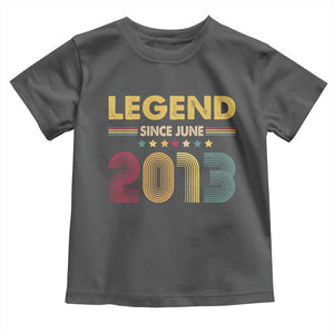 June 13th Birthday Toddler T Shirt Legends Since June 2013 Retro Bday TS11 Dark Heather Print Your Wear