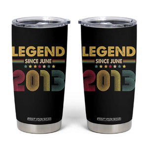 June 13th Birthday Tumbler Cup Legends Since June 2013 Retro Bday TS11 Black Print Your Wear
