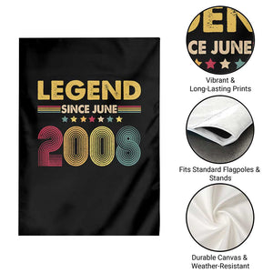 June 18th Birthday Garden Flag Legends Since June 2008 Retro Bday TS11 Print Your Wear