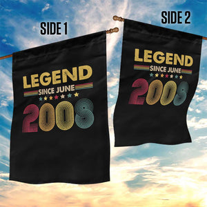 June 18th Birthday Garden Flag Legends Since June 2008 Retro Bday TS11 Print Your Wear