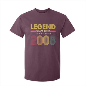 June 18th Birthday T Shirt For Kid Legends Since June 2008 Retro Bday TS11 Maroon Print Your Wear