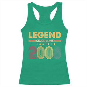 June 18th Birthday Racerback Tank Top Legends Since June 2008 Retro Bday TS11 Irish Green Print Your Wear