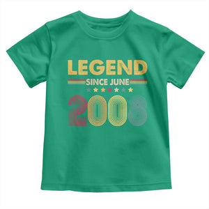 June 18th Birthday Toddler T Shirt Legends Since June 2008 Retro Bday TS11 Irish Green Print Your Wear