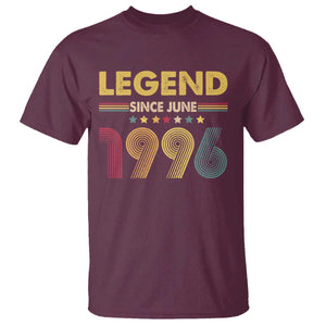June 30th Birthday T Shirt Legends Since June 1996 Retro Bday TS11 Maroon Print Your Wear