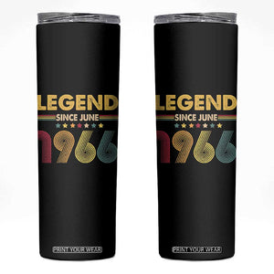 June 60th Birthday Skinny Tumbler Legends Since June 1966 Retro Bday TS11 Black Print Your Wear