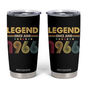 June 60th Birthday Tumbler Cup Legends Since June 1966 Retro Bday TS11 Black Print Your Wear