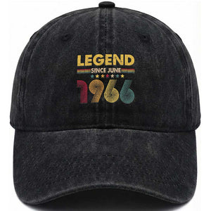 June 60th Birthday Washed Cotton Baseball Cap Legends Since June 1966 Retro Bday TS11 Print Your Wear