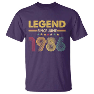 June 40th Birthday T Shirt Legends Since June 1986 Retro Bday TS11 Purple Print Your Wear