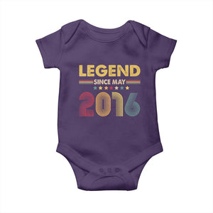 May 10th Birthday Baby Onesie Legends Since May 2016 Retro Bday TS11 Purple Print Your Wear