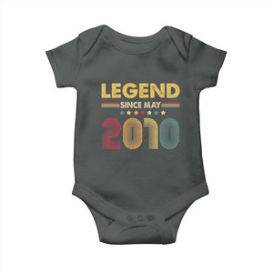 May 16th Birthday Baby Onesie Legends Since May 2010 Retro Bday TS11 Dark Heather Print Your Wear