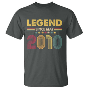 May 16th Birthday T Shirt Legends Since May 2010 Retro Bday TS11 Dark Heather Print Your Wear